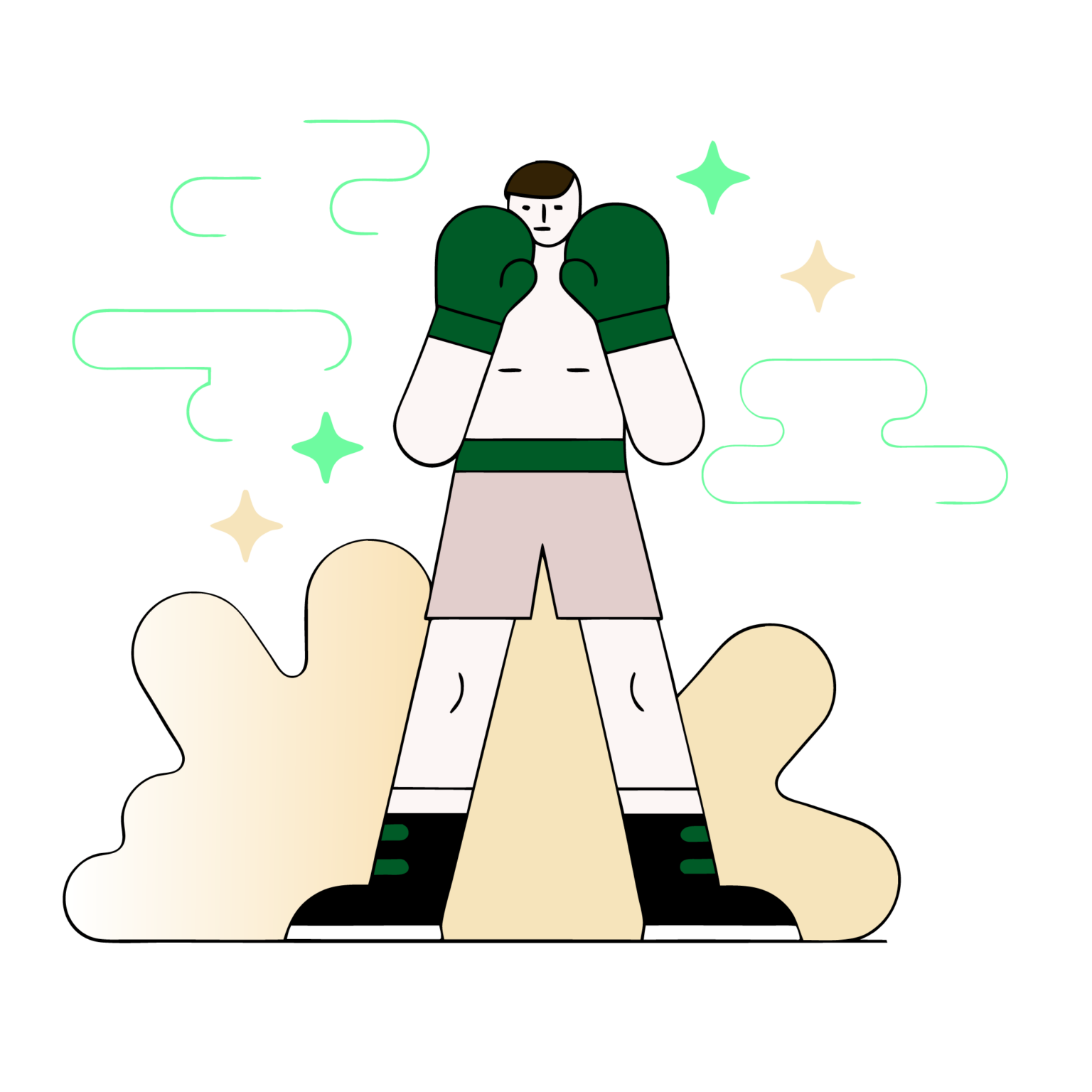 Boxer sports illustration branding